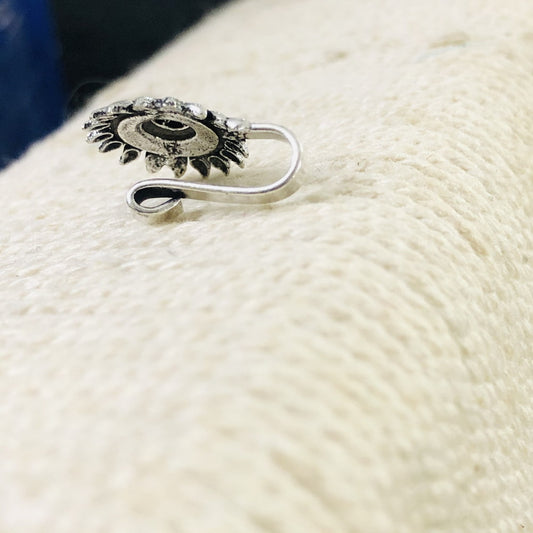 Larq Jewels Silver Oxide Finish Classy Wonderful Press On Nose Ring