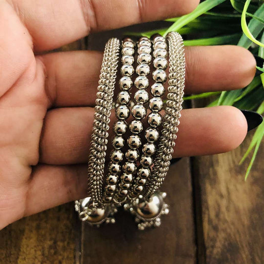 LARQ JEWELS Silver Plated Multilayer Charm Bracelet