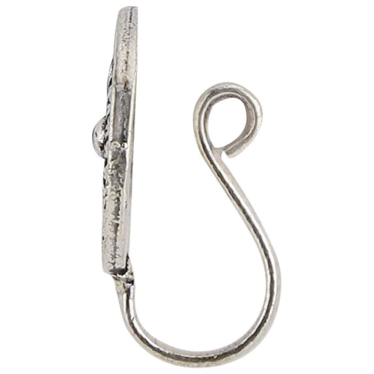 OXIDIZED SILVER CLIP ON NOSE PIN - OVAL DESIGN