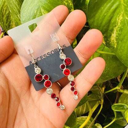 LARQ JEWELS Ruby and Garnet Sterling Silver Dangle Earrings
