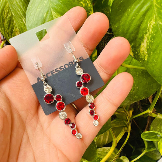 LARQ JEWELS Ruby and Garnet Sterling Silver Dangle Earrings
