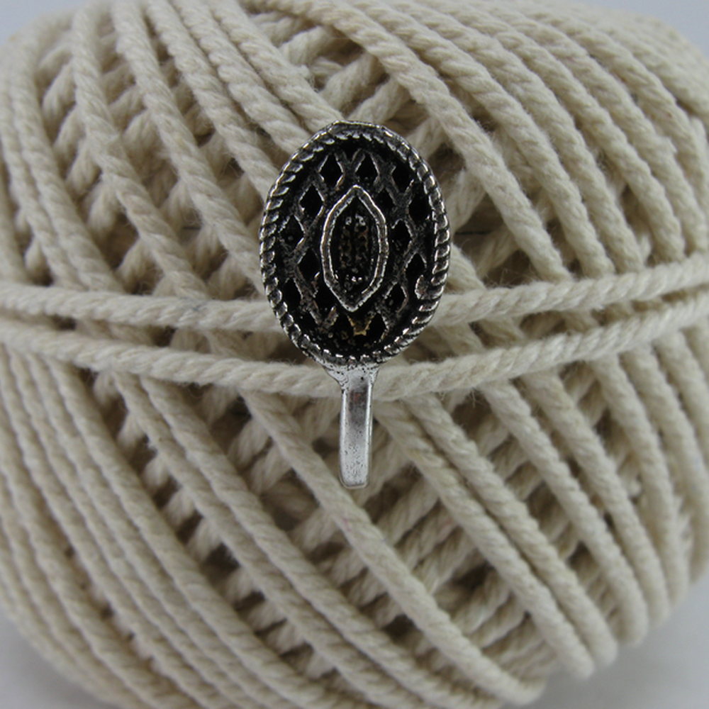 OXIDIZED SILVER CLIP ON NOSE PIN - OVAL DESIGN
