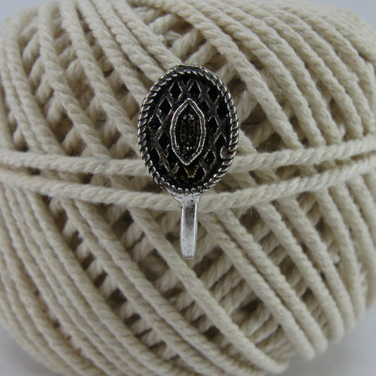 OXIDIZED SILVER CLIP ON NOSE PIN - OVAL DESIGN