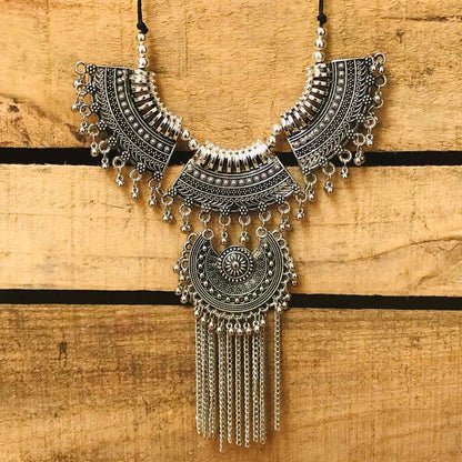 LARQ JEWELS Traditional Tribe Silver Oxidized Necklace