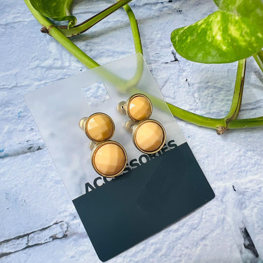LARQ JEWELS 2 pair Uneven Round Gold Stud Earrings