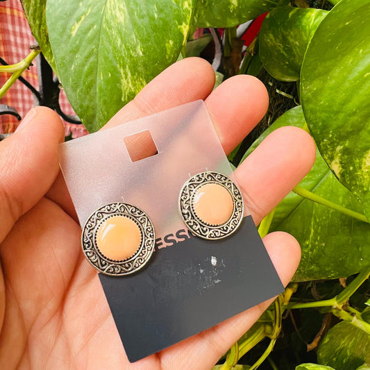 LARQ JEWELS Vintage Ethic Round Pattern Earrings