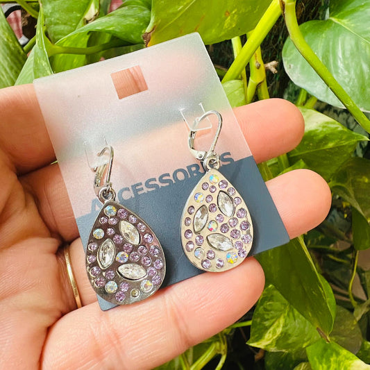 LARQ JEWELS Rhinestone Design Metal Earrings