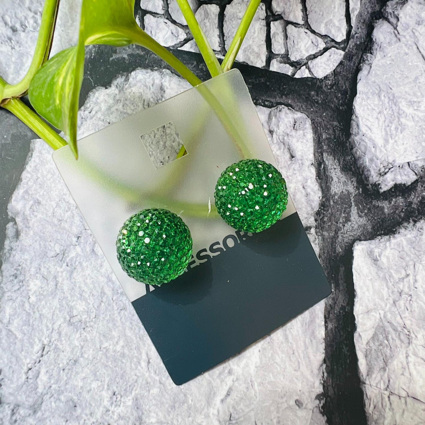 LARQ JEWELS Green Sequins Jewel Ball Earrings For Women & Girls