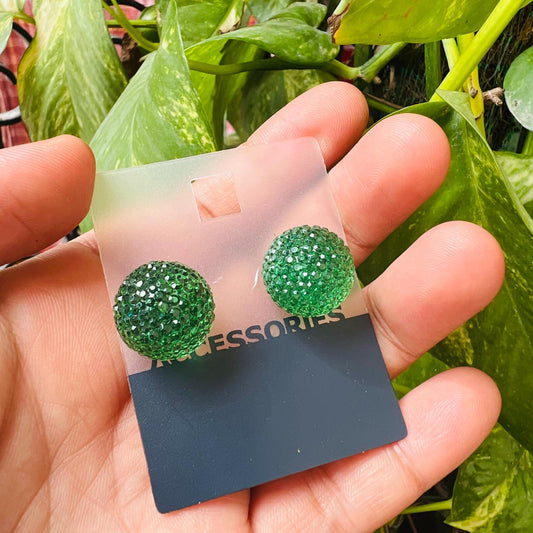LARQ JEWELS Green Sequins Jewel Ball Earrings For Women & Girls