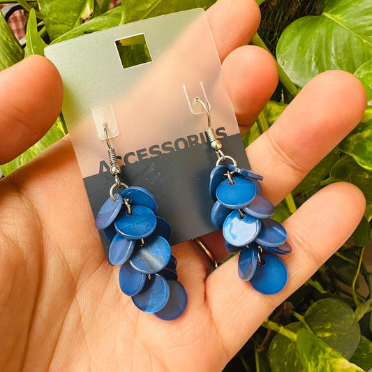 LARQ JEWELS Acrylic Cluster Earrings For Women & Girls Blue