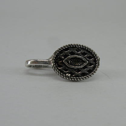 OXIDIZED SILVER CLIP ON NOSE PIN - OVAL DESIGN