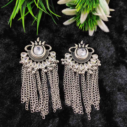 LARQ JEWELS Metal Silver Plated Oxidised Silver Earring jhumki earrings traditional fashion jewellery