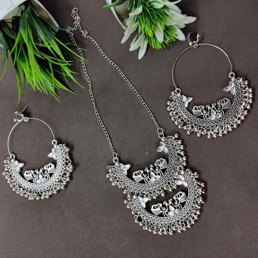 LARQ JEWELS Afghani Chandbali Pendant Necklace Set