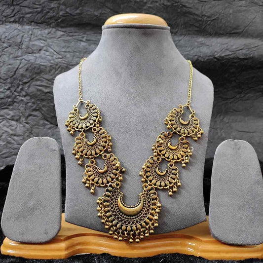LARQ JEWELS Tribal Oxidized Gold Afghani Boho Necklace
