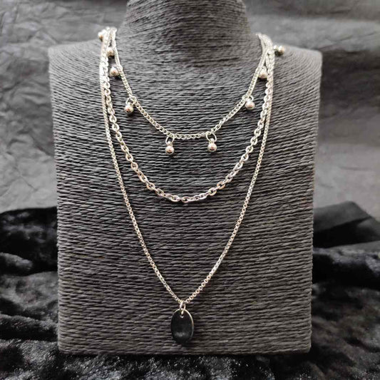 LARQ JEWELS Geometric artificial imitation multi layer necklace