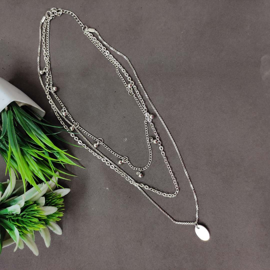 LARQ JEWELS Geometric artificial imitation multi layer necklace