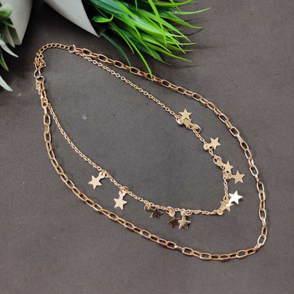 LARQ JEWELS Stylish Multi Layered Gold Plated Stunning Necklace