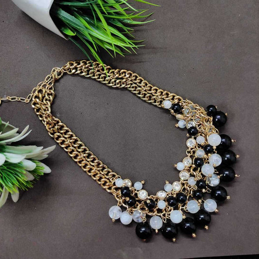 LARQ JEWELS Gold Plated Pearl Studded Necklace