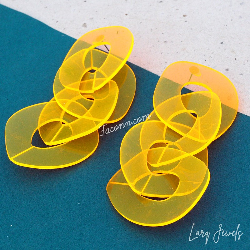 Larq Jewels Big Loop Yellow Weightless Earrings