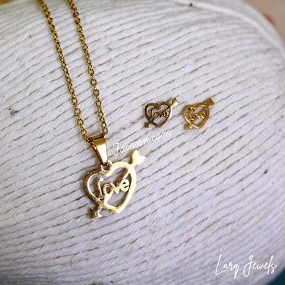 LARQ JEWELS Women Latest Love arrow Western Neck Chain Pendant