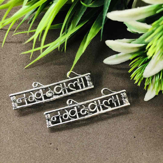 LARQ JEWELS Silver Oxidized Nakhrewali Earring Studs
