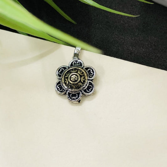 LARQ JEWELS Silver Finish Designer Classy Press On Nose pin stud