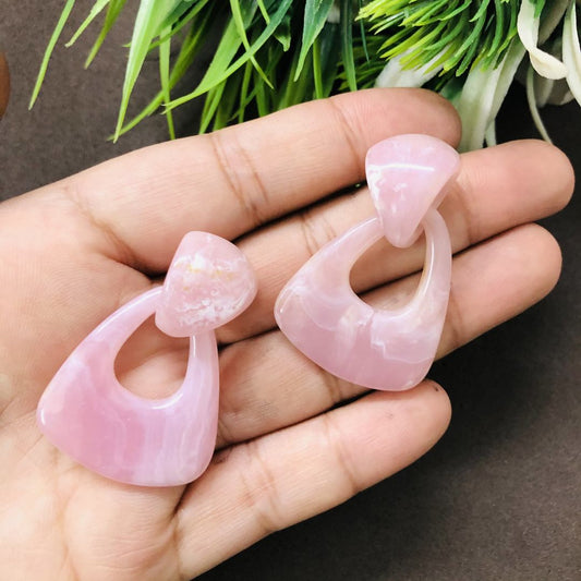 LARQ JEWELS Pink Marble Finishing Acryic Fashion Drop Earrings For Women &amp; Girls
