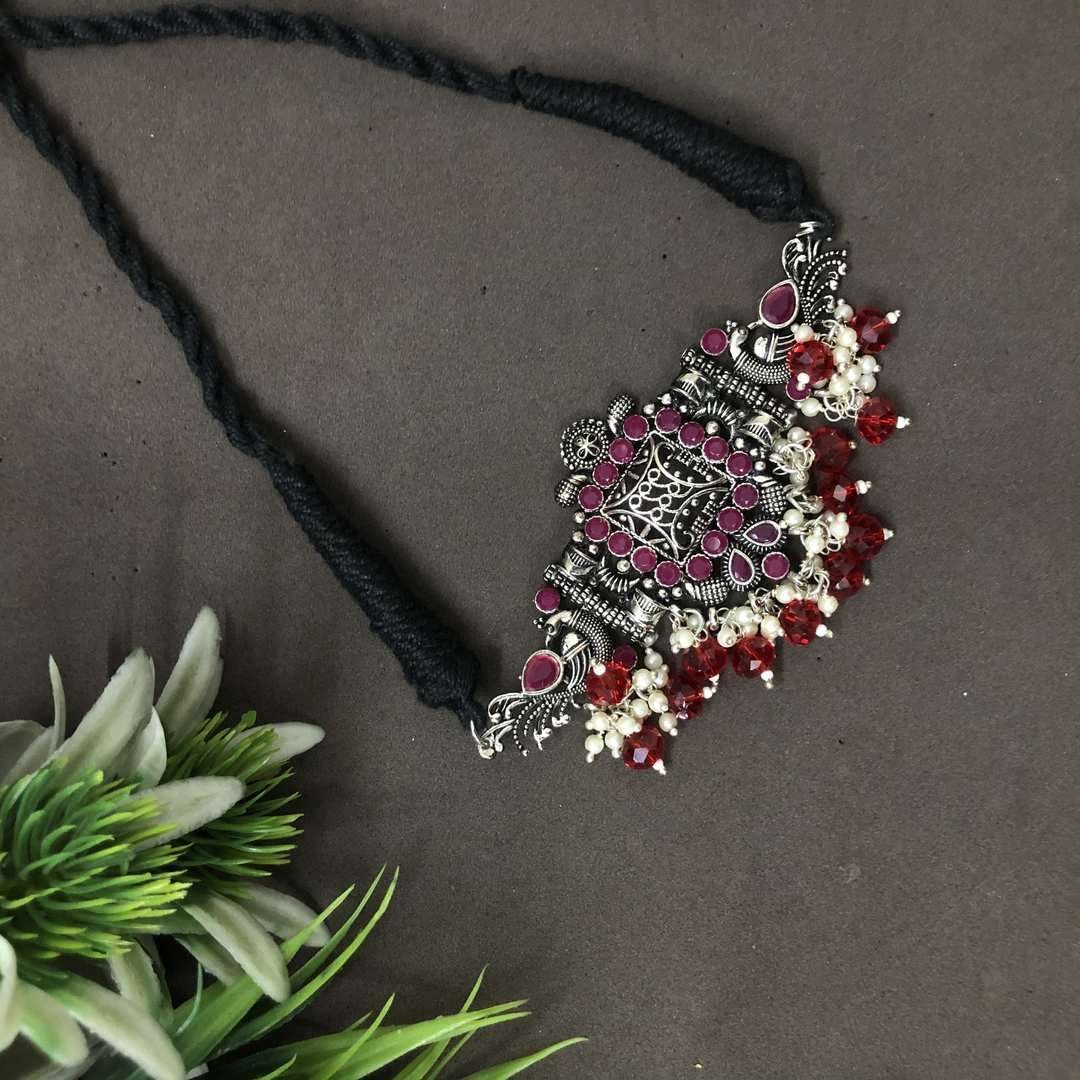 LARQ JEWELS CRYSTAL SHINE STONES STUDDED CONTEMPORARY NECKLACE