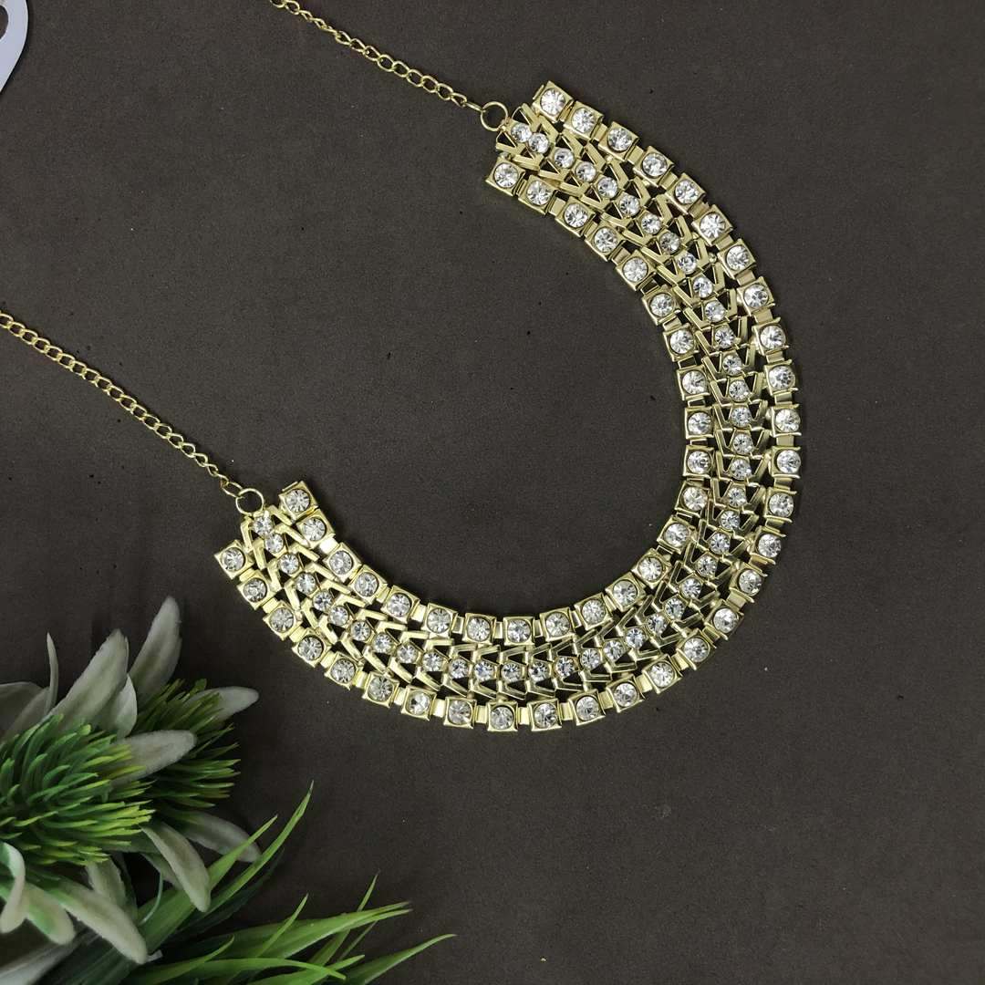 LARQ JEWELS Gold ENAMEL GEOMETRY COLLAR NECKLACE