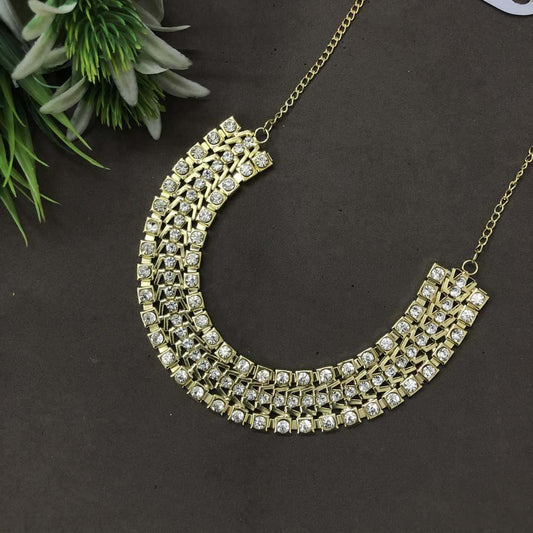 LARQ JEWELS Gold ENAMEL GEOMETRY COLLAR NECKLACE