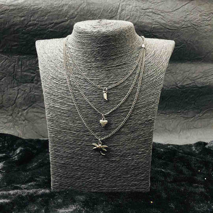 LARQ JEWELS Multi Layered Love Shape Fashion Necklace