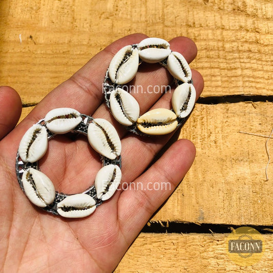 LARQ JEWELS Handcrafted Boho Quirky Shell Banjaran Silver Stud