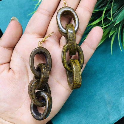 LARQ JEWELS Wooden Minimalistic Geometric Round Hoop Earrings For Women/Girls