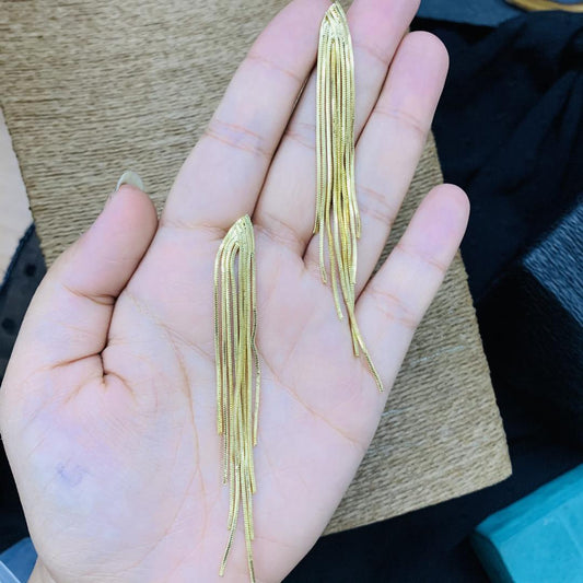 LARQ JEWELS Fashion Jewellery Latest Stylish Gold Tassel Earrings For Women and Girls