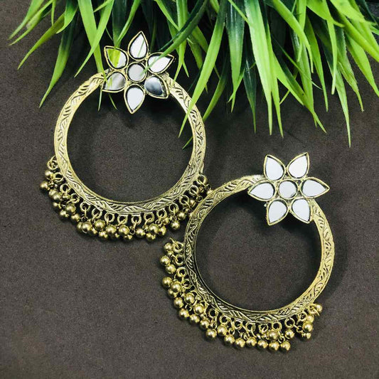 LARQ JEWELS Handmade Rajasthani Oxidised Silver Dangle &amp; Drop Earrings Jewellery- GOLDEN