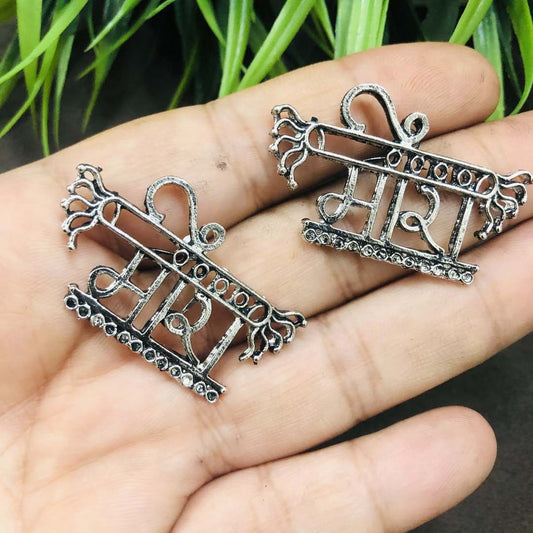 LARQ JEWELS Oxidised Silver Looklike Ethnic Traditional Meera Stud Earrings for Women