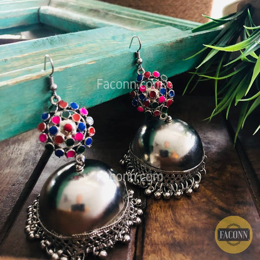 LARQ JEWELS Ethnic Jewellery Multicolor Minakari Oxidized Earring