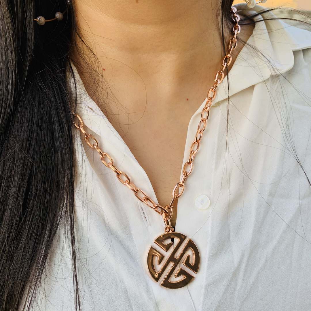 LARQ JEWELS Rose gold Anti tarnish long chain necklace