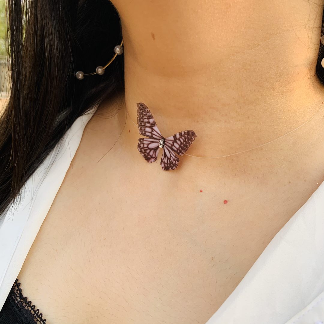 LARQ JEWELS Cute Kawaii Butterfly Choker Collar Punk Hip Hop Gothic Necklace