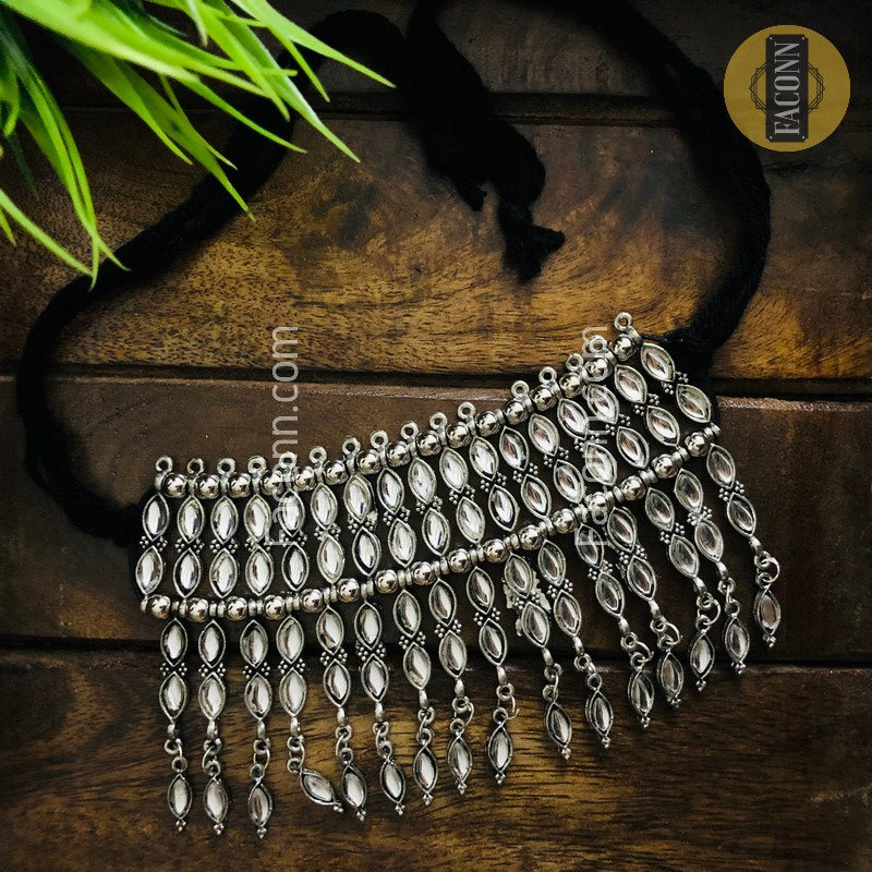 LARQ JEWELS Antique Oxidized Afghani Bohemian Tribal Choker