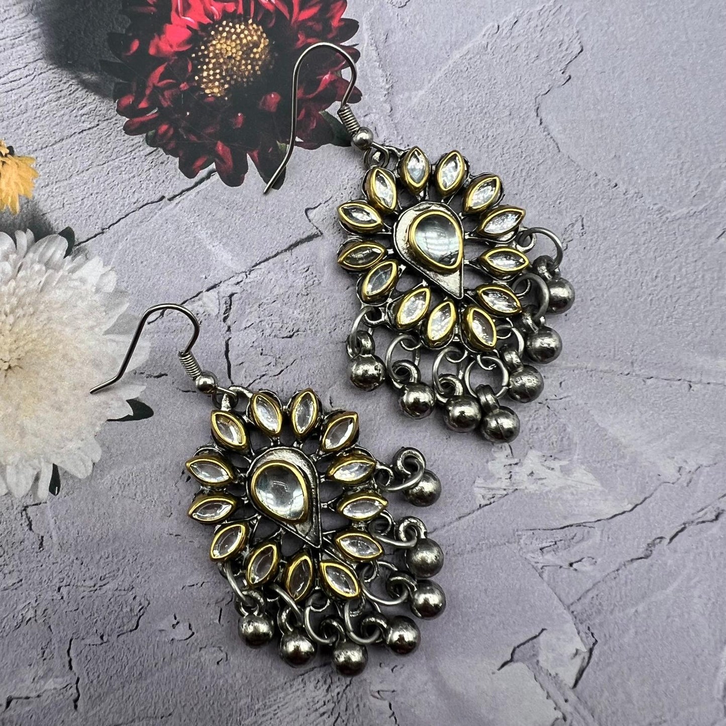 Kundan Stone Oxidised Silver Festive Collection
