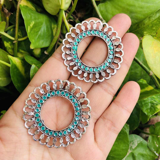 LARQ JEWELS Cian circular studs silver plated earrings