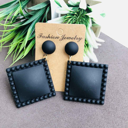LARQ JEWELS Acrylic Design Handmade Beautiful stylish pop earring black