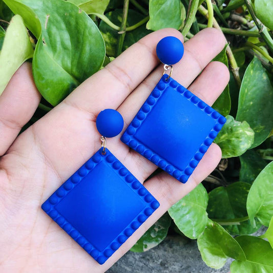 LARQ JEWELS Acrylic Design Handmade Beautiful stylish pop earring blue