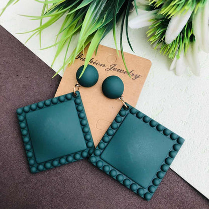 LARQ JEWELS Acrylic Design Handmade Beautiful stylish pop earring green