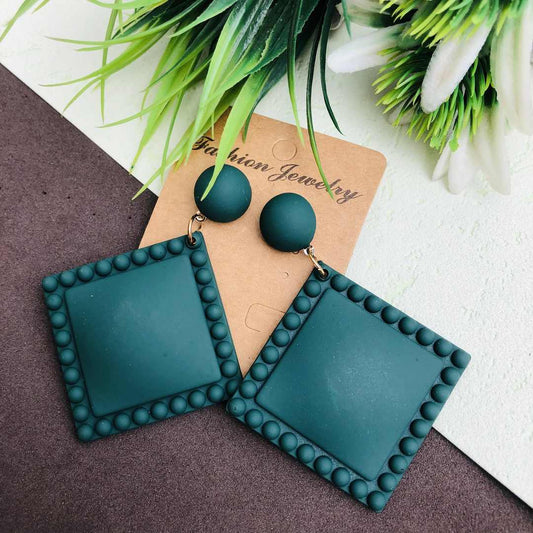LARQ JEWELS Acrylic Design Handmade Beautiful stylish pop earring green