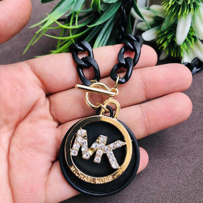 LARQ JEWELS MICHAEL KORS Stone studded black necklace