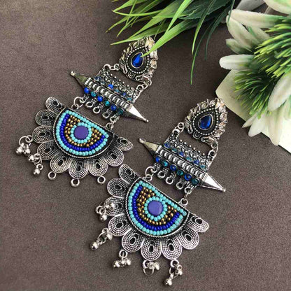 Handmade Embroidery Boho Afghani Earrings
