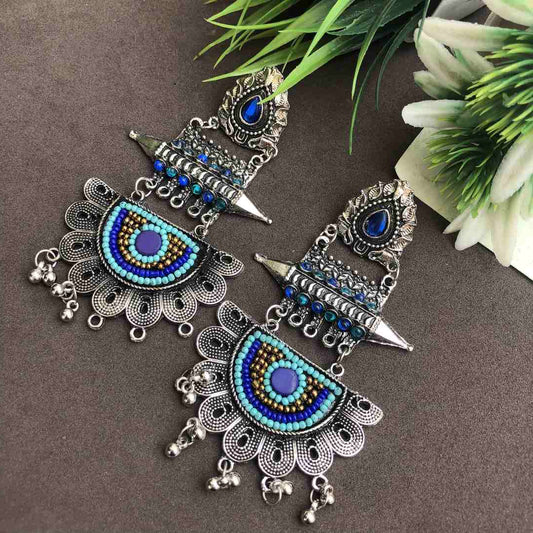Handmade Embroidery Boho Afghani Earrings