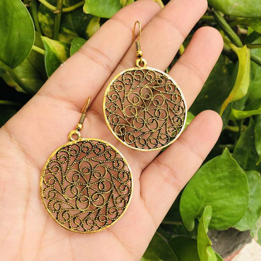 LARQ JEWELS Hollow circular patterned western stylish earring